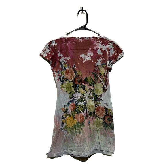 Casual Freedom Silk Blend Blouse Womens Size Small Rose Pattern Square Neck Top - Picture 2 of 13